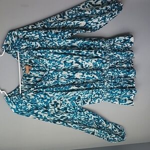 Ellen Tracy knit animal print blouson top